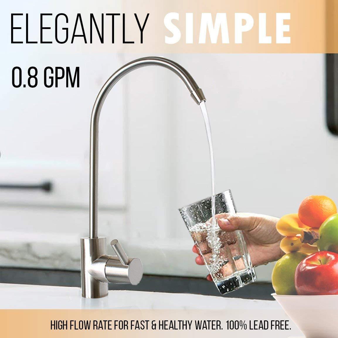 7-Stage Dual Under Sink Reverse Osmosis Deionization RODI + pH Anti-Oxidant Alkaline Water Drinking System | 3.2 Gallon Storage Tank + Faucet - LiquaGen Water