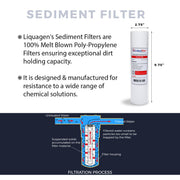 LiquaGen - Yearly Replacement Filter Set for 4 Stage Standard RO/DI Systems (Sediment, Carbon, DI Drop in) - LiquaGen Water