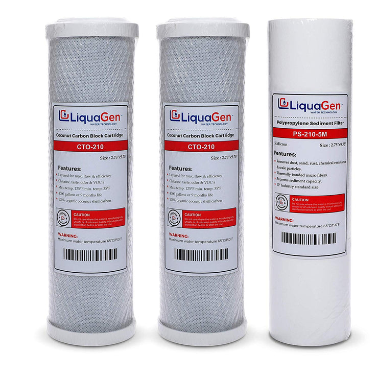 LiquaGen - Replacement Pre-Filter Set for Reverse Osmosis Water Filter Systems (Stage 1,2 & 3) - LiquaGen Water