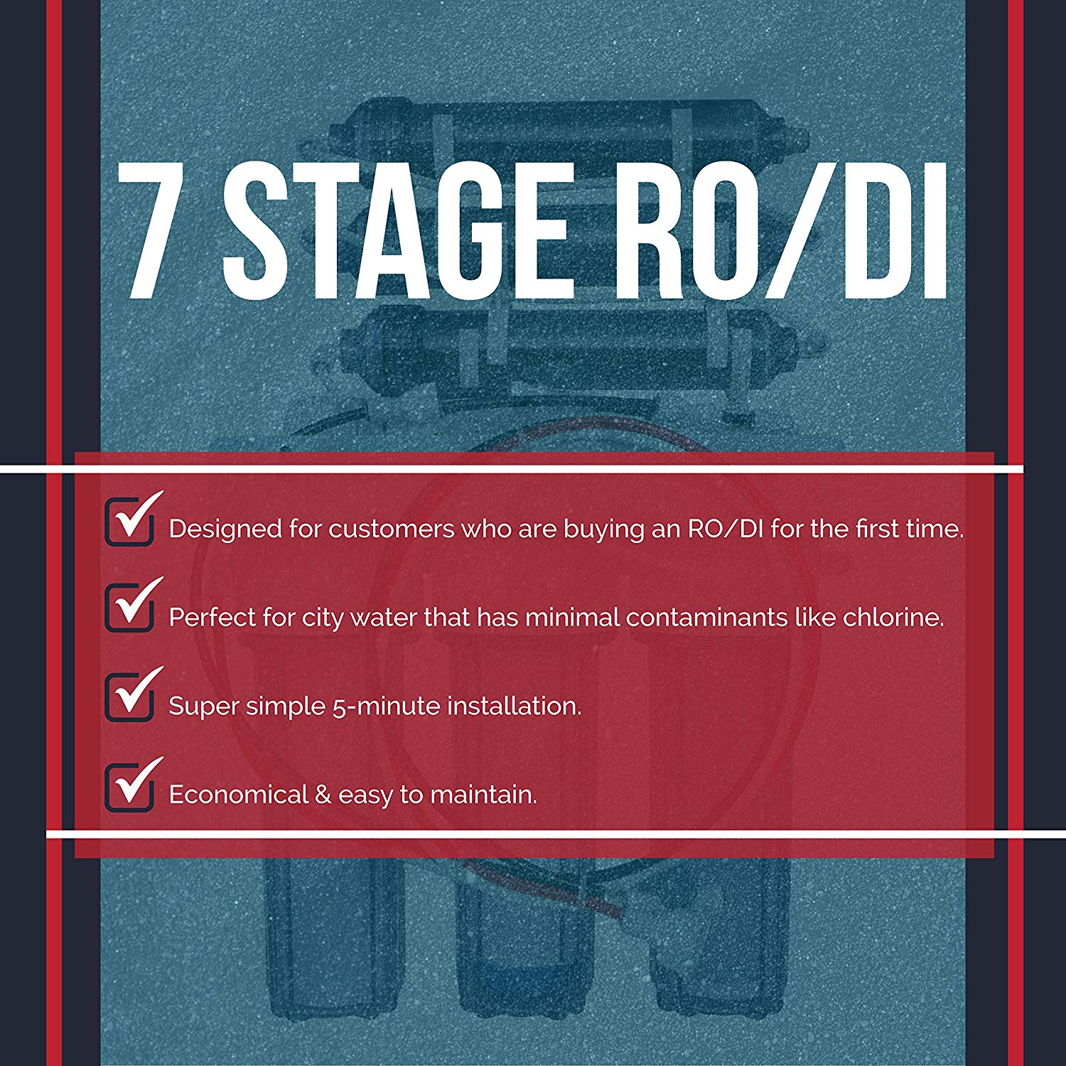7 Stage RO/DI Water Filter System - 150 GPD (3-OT-150) - LiquaGen Water