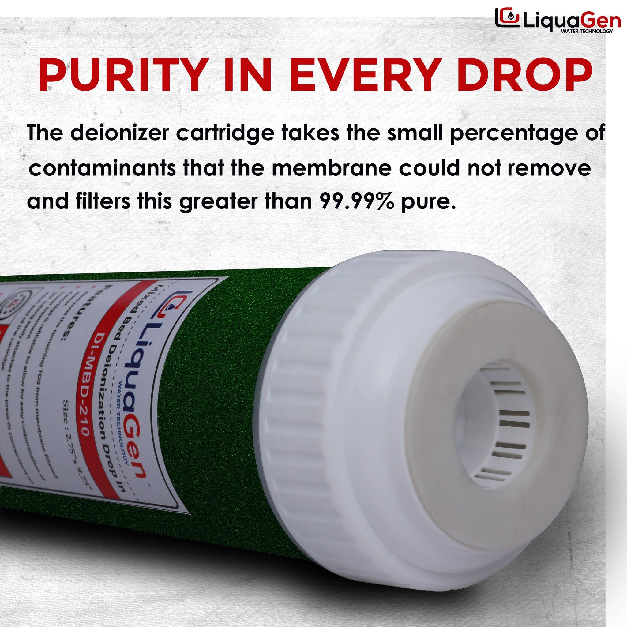 Drop In Deionization (DI) Cartridge - LiquaGen Water