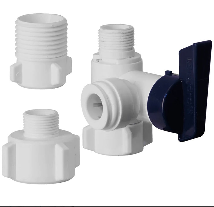 Under Sink Feed Water Adapter (1/4”x 3/8” or 1/2”) - LiquaGen Water